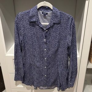 Izod Women’s  Navy Floral Button Down Shirt